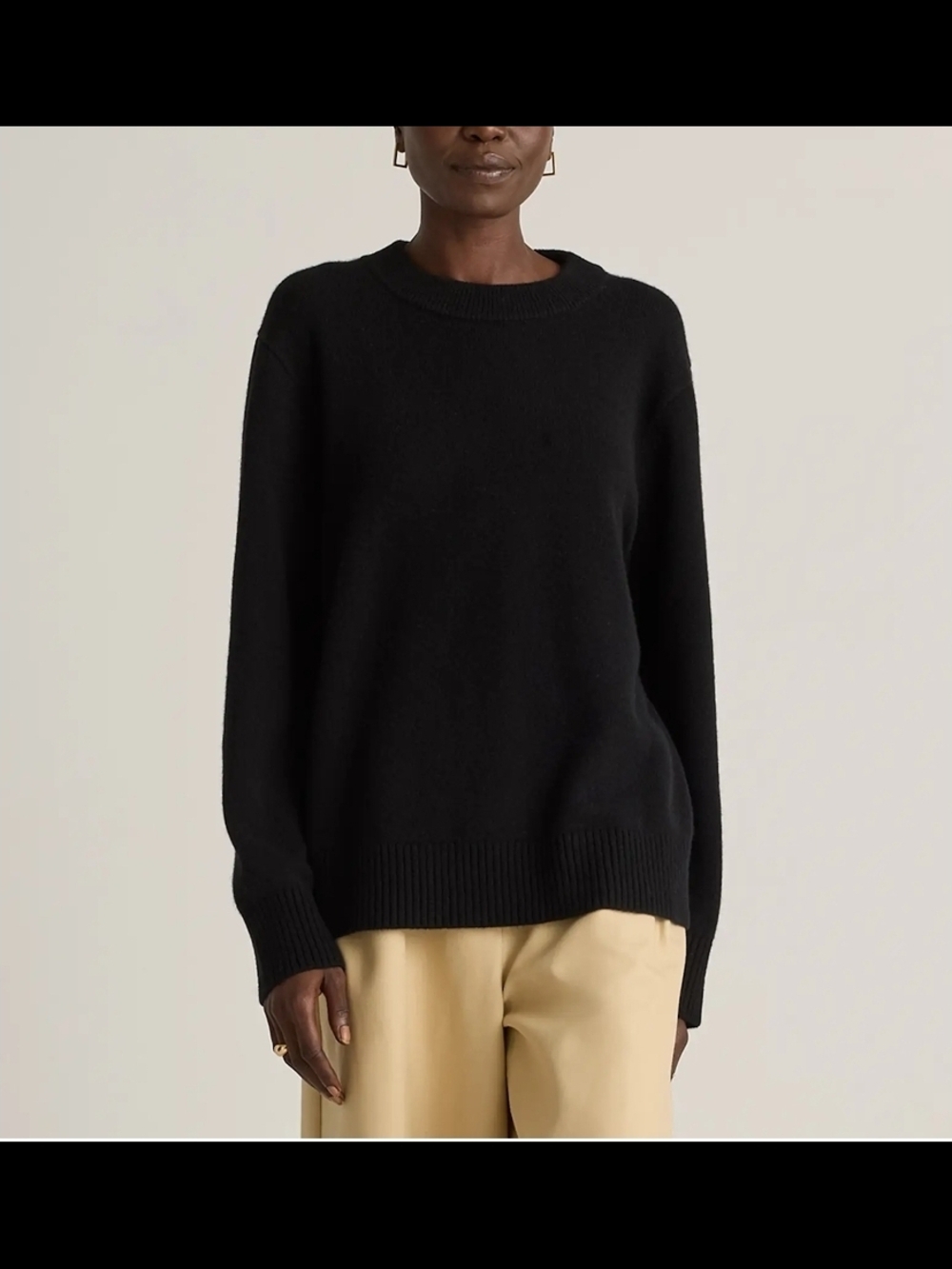 Quince Mongolian Cashmere Oversized Crewneck Sweater In Black, Sz S, NWT!